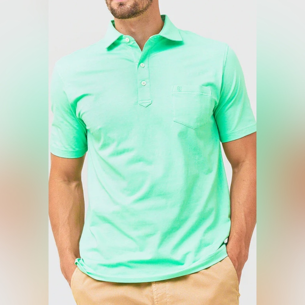 Saint Bernard Everett Cotton Polo Shirt Spring Green Mens M NWT